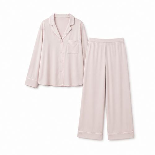 Blush Pink Organic Cotton Shirt & Pajama Set