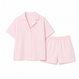 Roselle Pink Pinstripe Shirt & Shorts Set