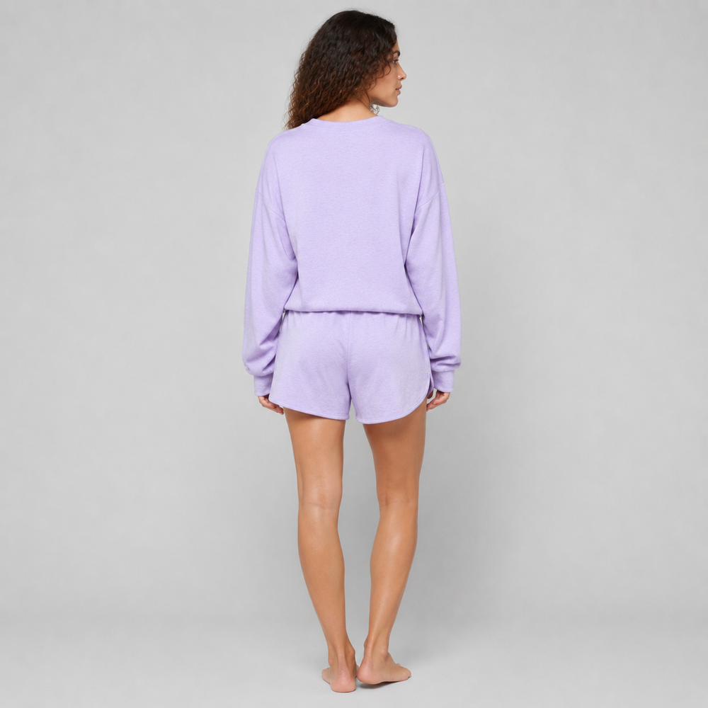 Lilac Cloud Sweatshirt & Shorts Lounge Set