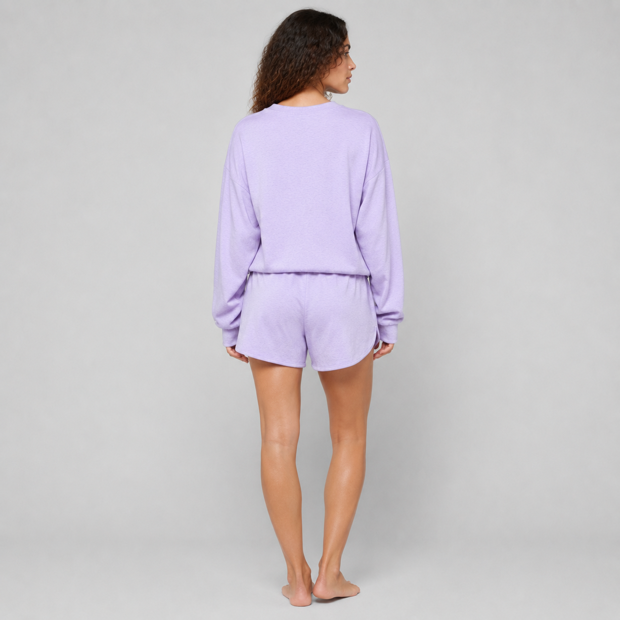 Lilac Cloud Sweatshirt & Shorts Lounge Set
