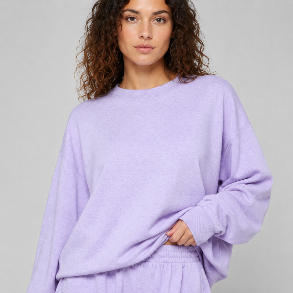 Lilac Cloud Sweatshirt & Shorts Lounge Set