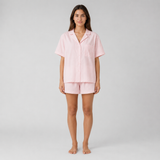 Roselle Pink Pinstripe Shirt & Shorts Set