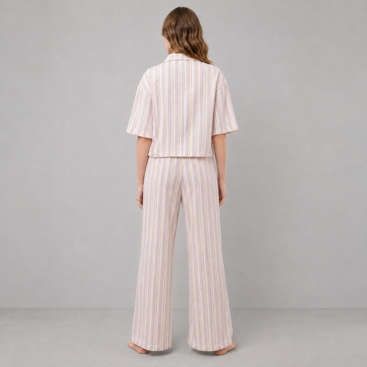 Organic Cotton Striped High Rise Pant Set