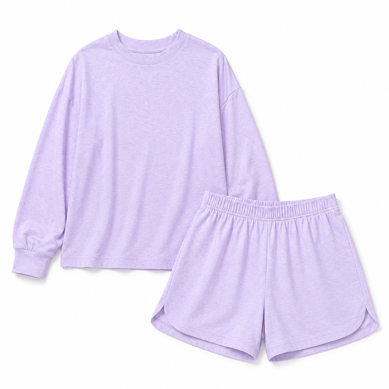 Lilac Cloud Sweatshirt & Shorts Lounge Set product view