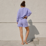 Motherhood Club Lavender Sweatshirt & Shorts Set back view