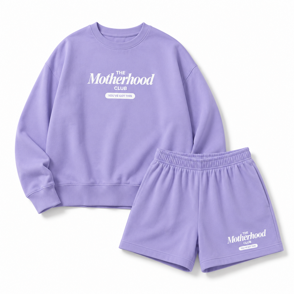 Motherhood Club Lavender Sweatshirt & Shorts Set product view