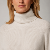 Eira Ivory Turtleneck Knit Lounge Set — Neckline construction close-up