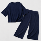 Indigo Muse Oversized Tee & Lounge Pants — Product-only on white background