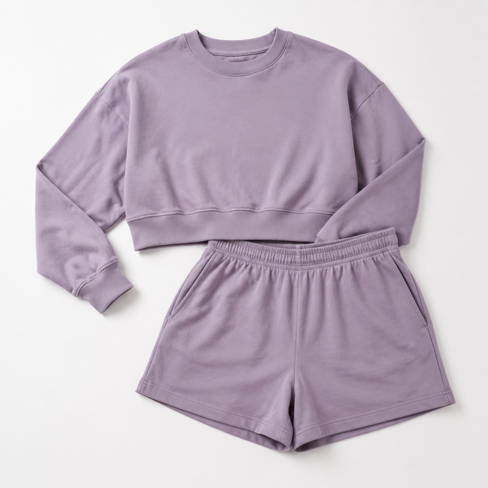 Lavande Studio Sweatshirt & Shorts Set — Product-only on white background