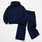 Nuit Atelier Navy Hoodie & Wide-Leg Set — Product-only on white background