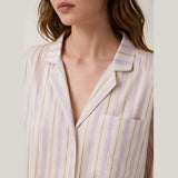 Striped cotton set complete collar close-up